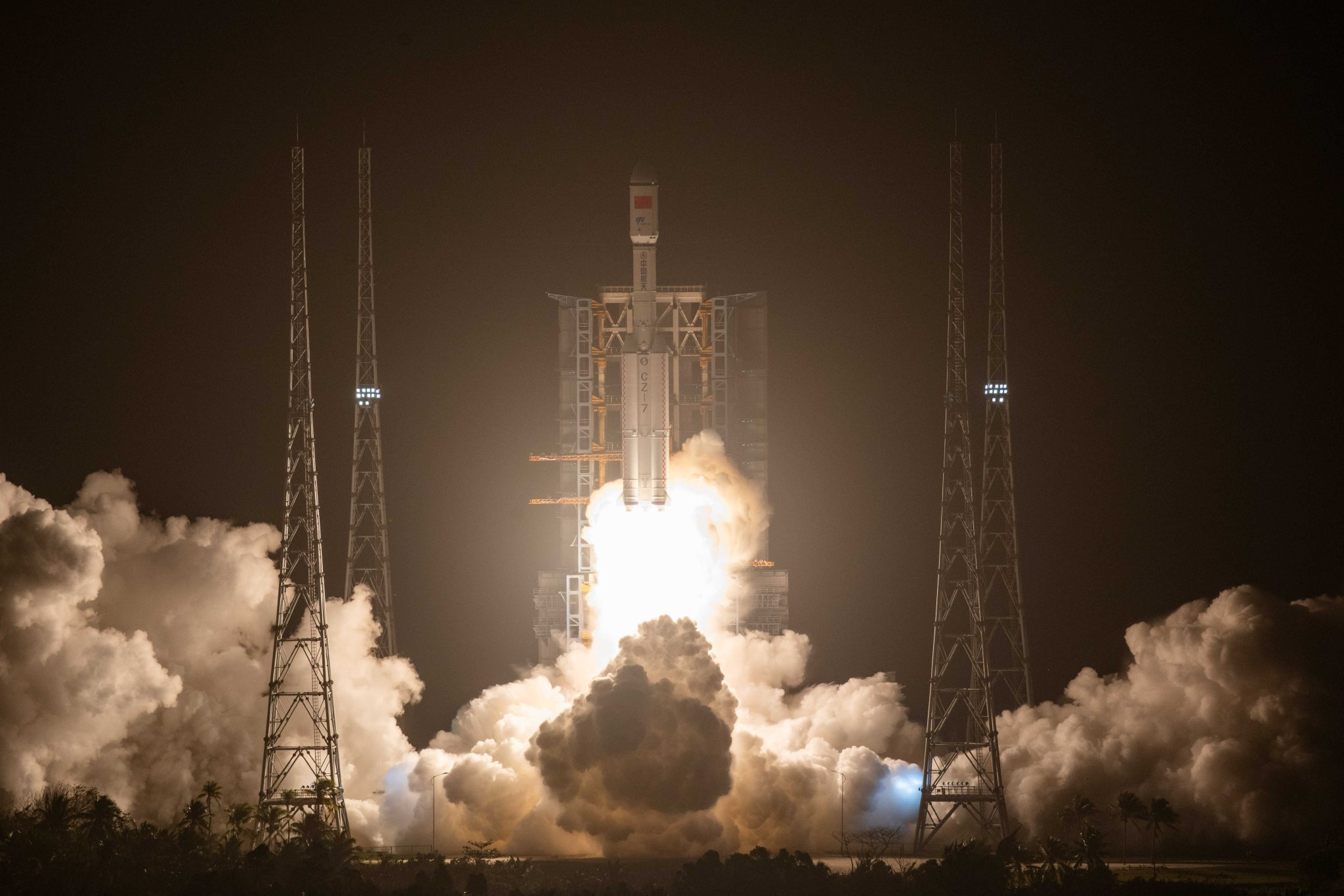 長征七號火箭在海南文昌發射成功 畫面震撼